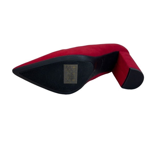 Bamboo Womens 9M Red Velvet Pump Heels - Picture 10 of 10